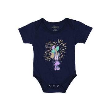NAVY BLUE MINNIE PRINT HALF BODY HALF SLEEVES ROMPER